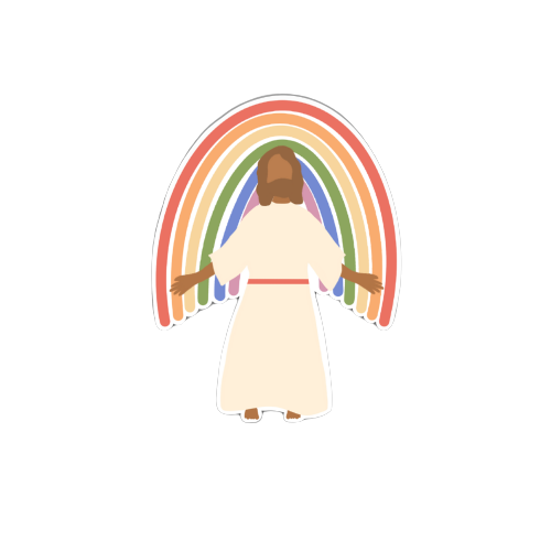 Jesus is the Rainbow sticker — Lift + Love