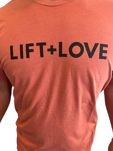 Lift + Love Block Logo Shirt-Burnt Orange