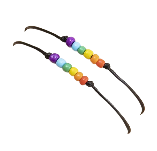 Rainbow Bean Adjustable Bracelet (set of 2)