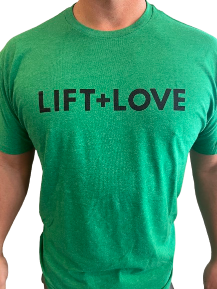 Lift + Love Block Logo Shirt-Green