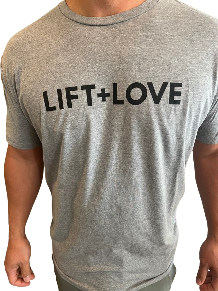 Lift + Love Block Logo Shirt-Grey