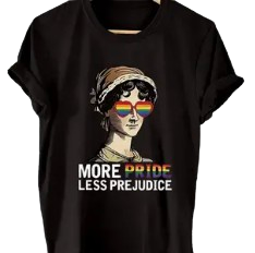 More Pride, Less Prejudice Tee-Heather Black