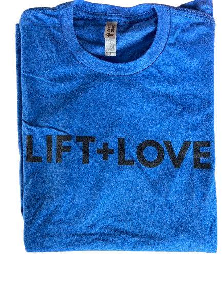 Lift + Love Block Logo Shirt-Royal Blue