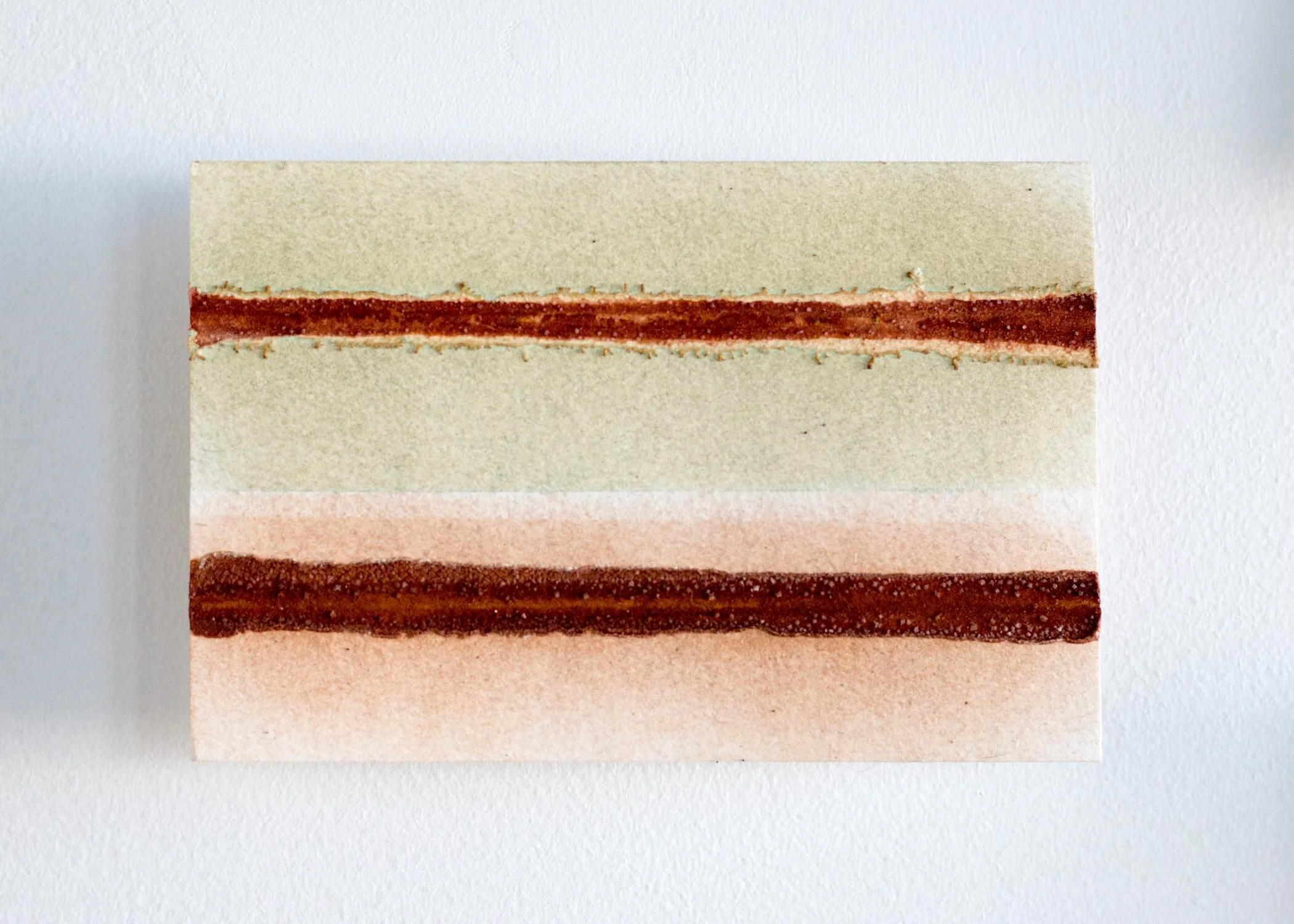   SDY-Control (Double) , 2017. Rust and corrosion on paper. 4” x 6” 