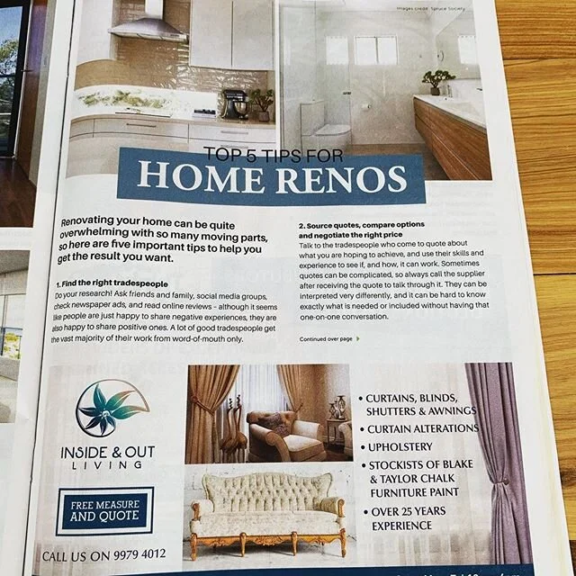Spruce Society in print! Top 5 Tips for Renos appears in Peninsula Living Feb 2020 issue.