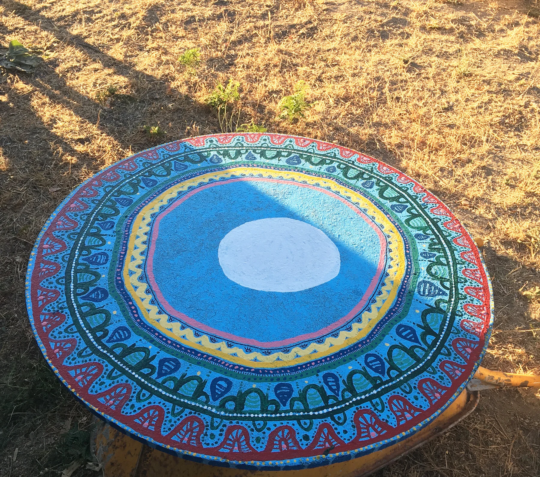 Detail of hand-painted wooden furniture by Taylor Meagher