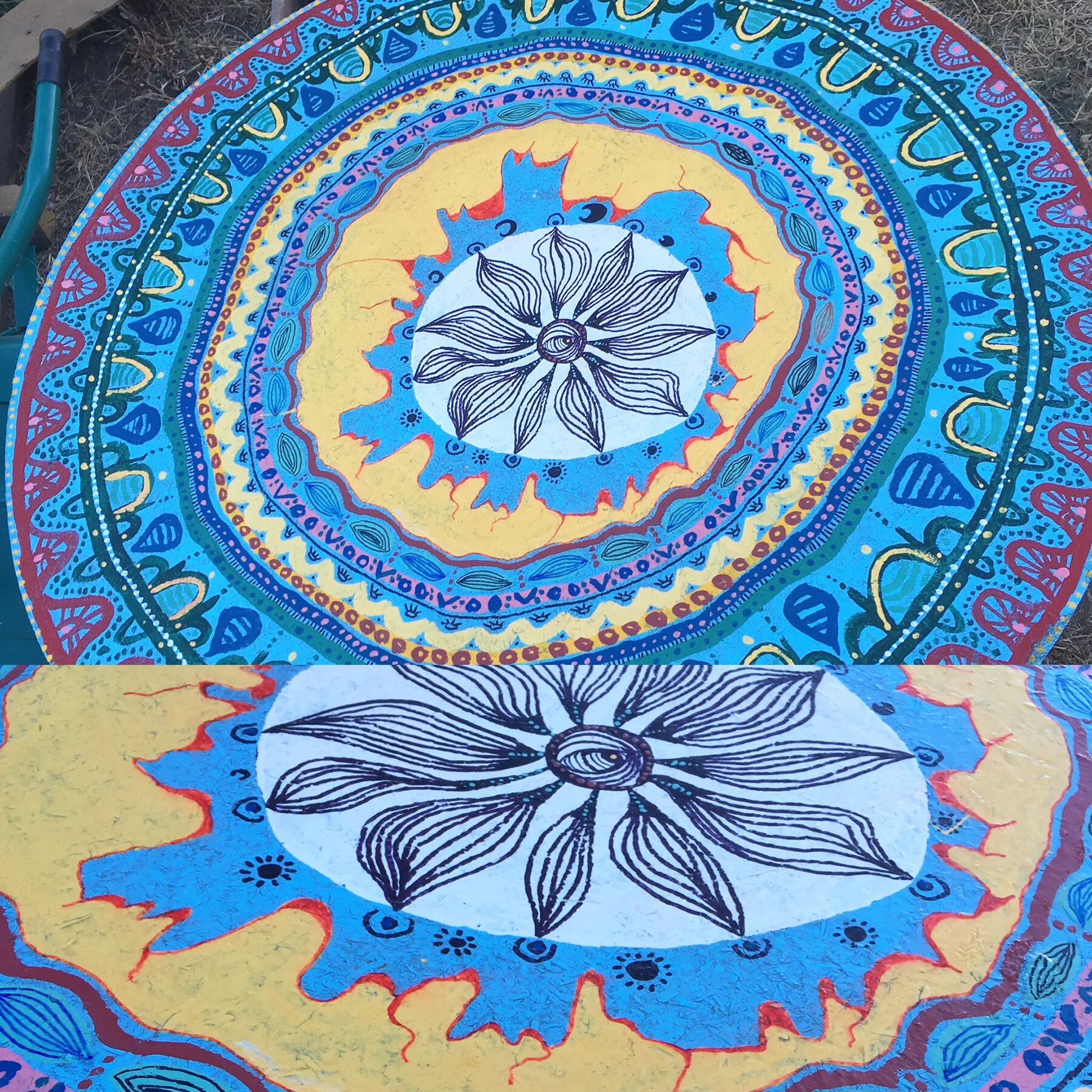 Detail of hand-painted wooden furniture by Taylor Meagher