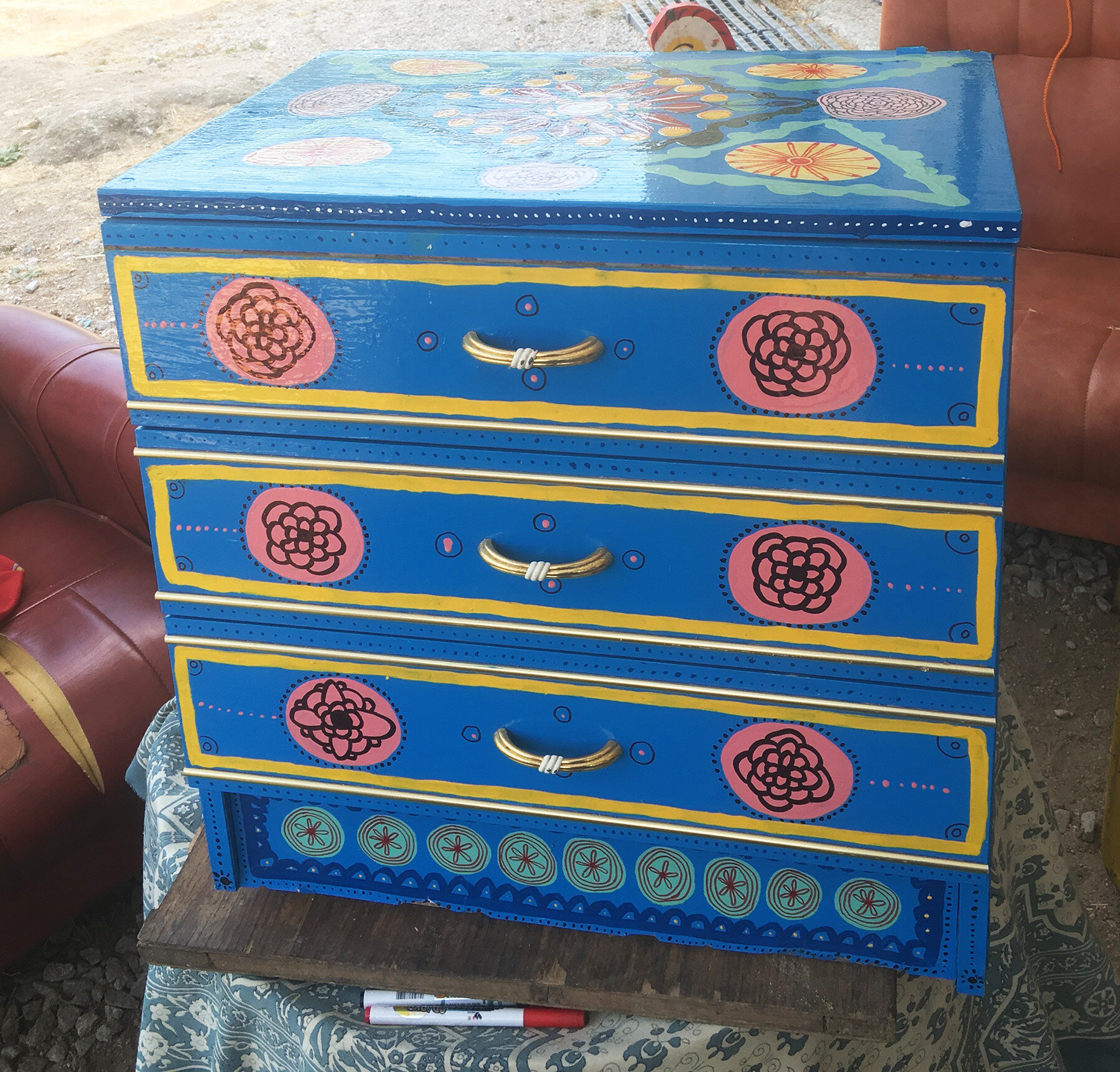 Hand-painted dresser by Taylor Meagher