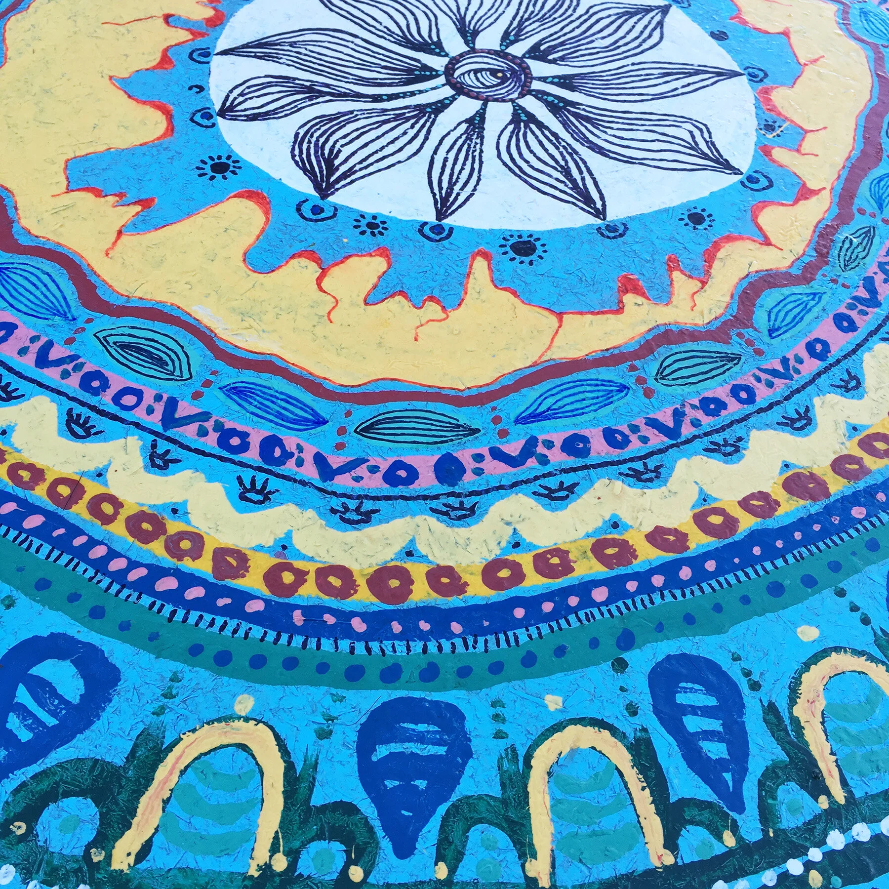 Detail of hand-painted wooden furniture by Taylor Meagher