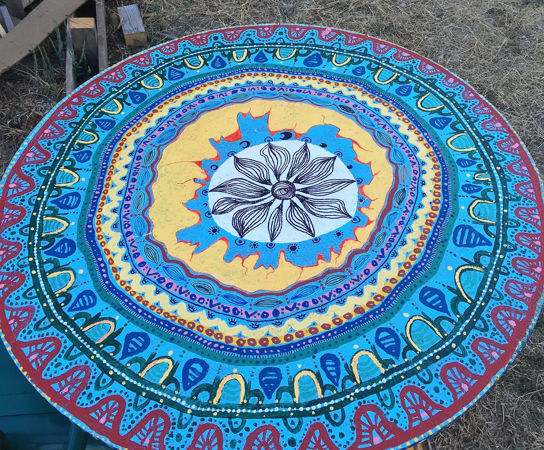 Hand painted table artwork by Australian artist Taylor Meagher