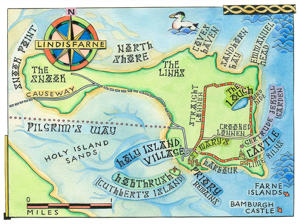 Map, Holy Island of Lindisfarne