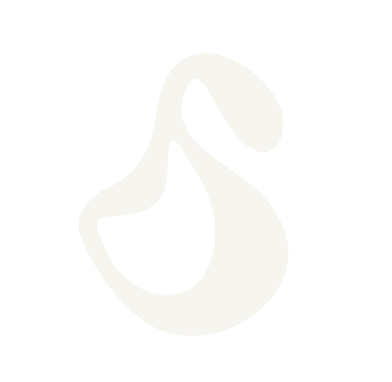 Abstract black and white logo with a stylized fish shape.