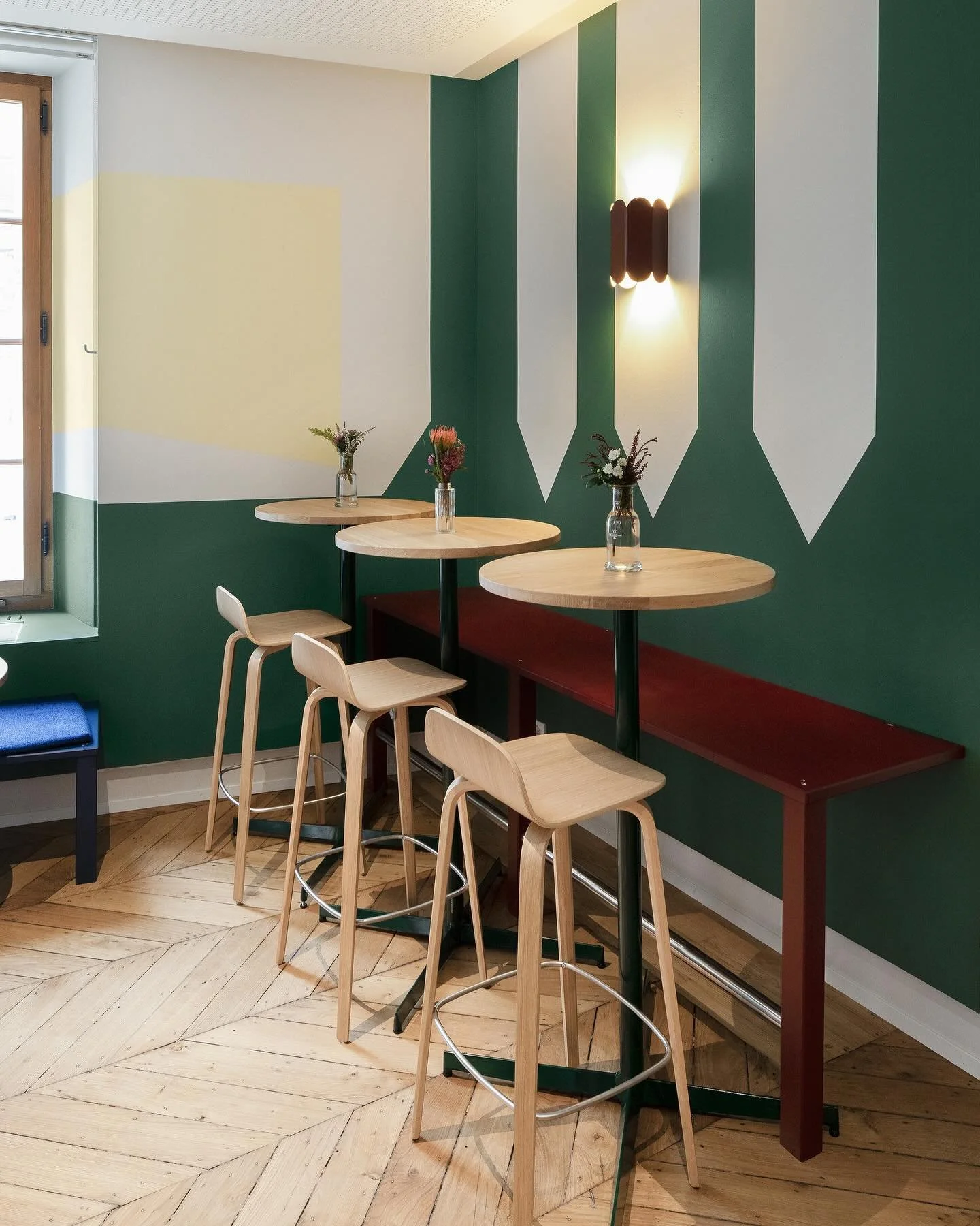 Colourful geometry @pyxis_cafe 

Interior architecture and original artwork by #studiojuliachrist in 2023. 

📸 @gabriellebesenval

#architecture #art #colours #lausannebar #interior #interiordetails #interiordesign #publicspaces #hospitality #cafe #