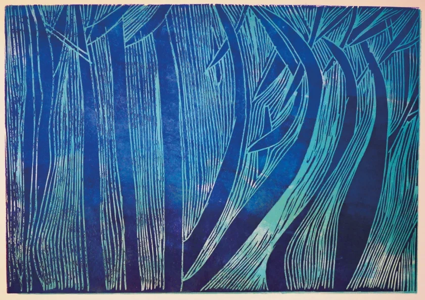 Loft 11 Gallery_Marcel Muss_ Unterwasserpflanzen_2019_Linolschnitt_ handcoloriert_60x40_.jpg