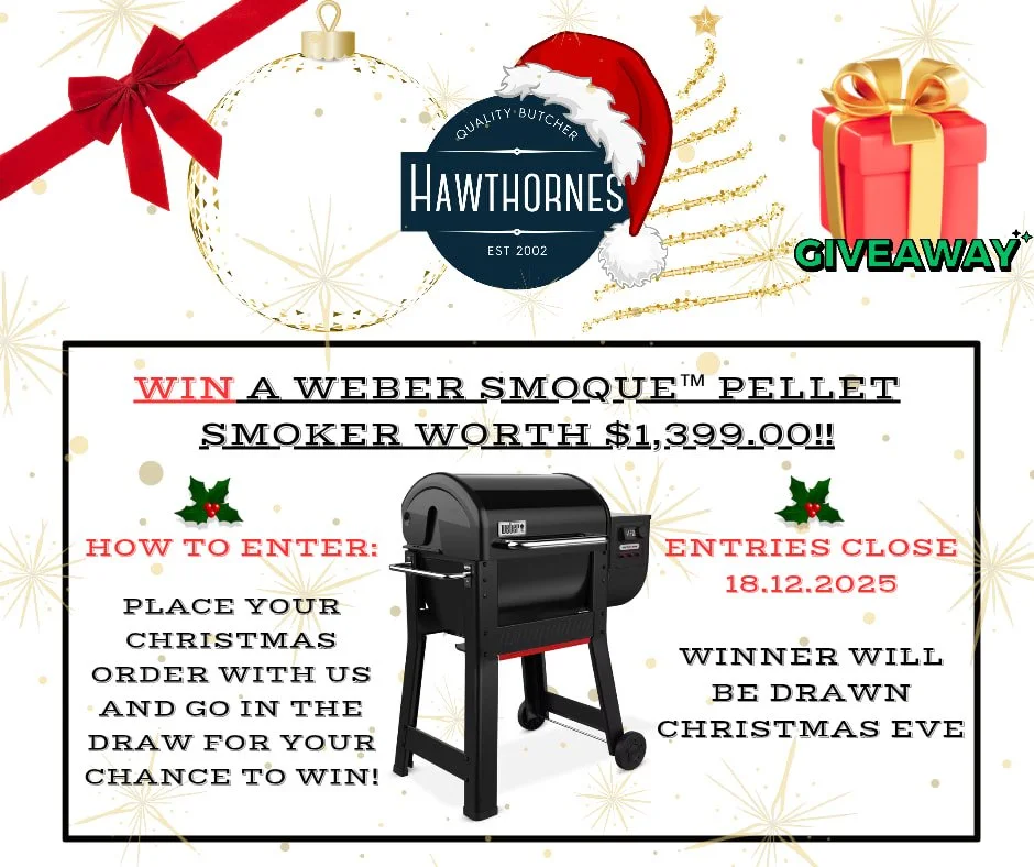 🎄 Brand New Pellet Smoker up for grabs for Christmas! 🎄

Have you placed your Christmas order yet? Our order book is filling up fast, and we'd hate for you to miss out on this exciting opportunity to win a Brand New Weber SMOQUE&trade; Pellet Smoke