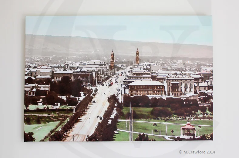 View of Adelaide looking down King William Street from St Peter's Cathedral, Adelaide Streetscape c.1903