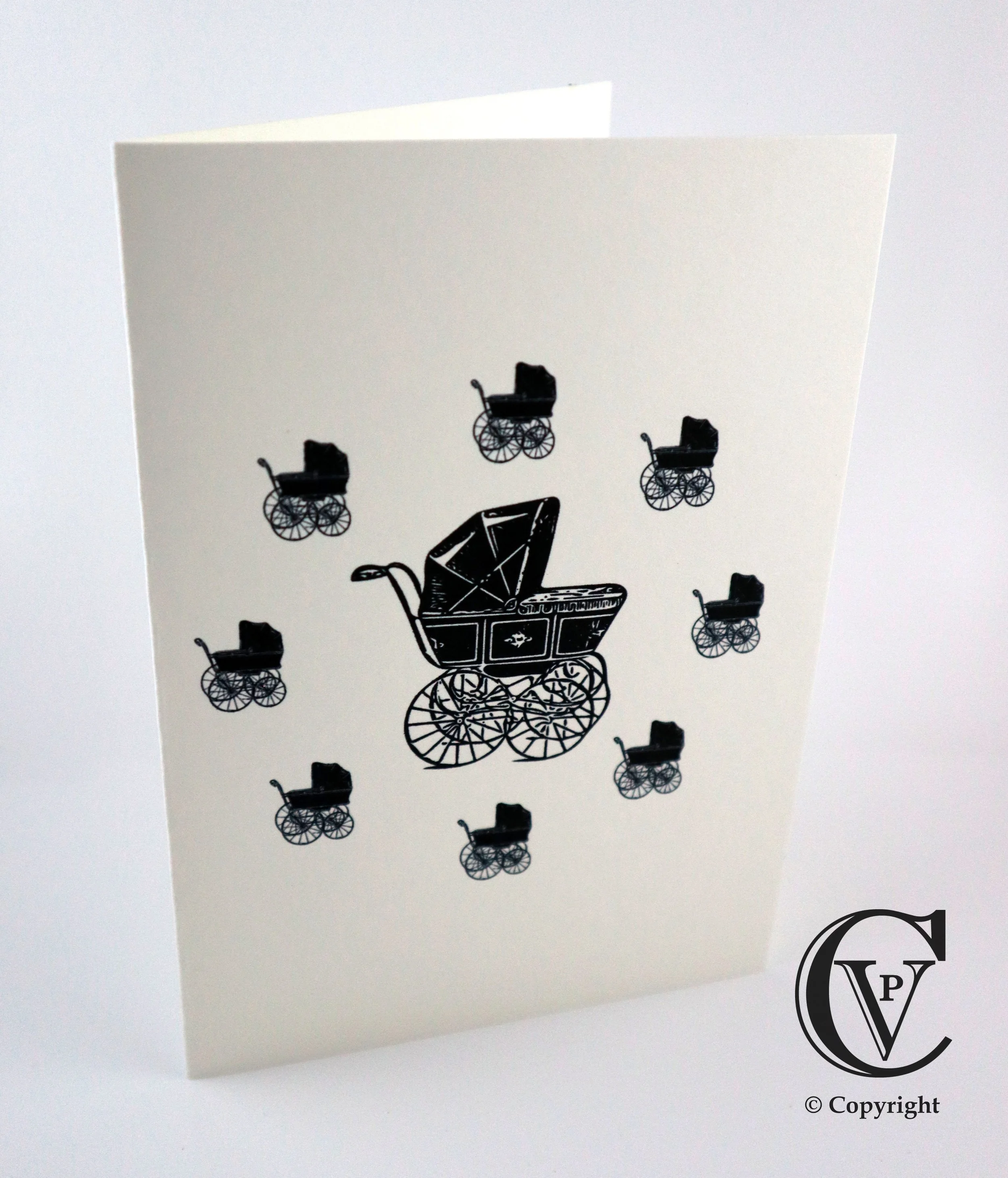 Vintage Baby Pram Card for Newborn - gift card
