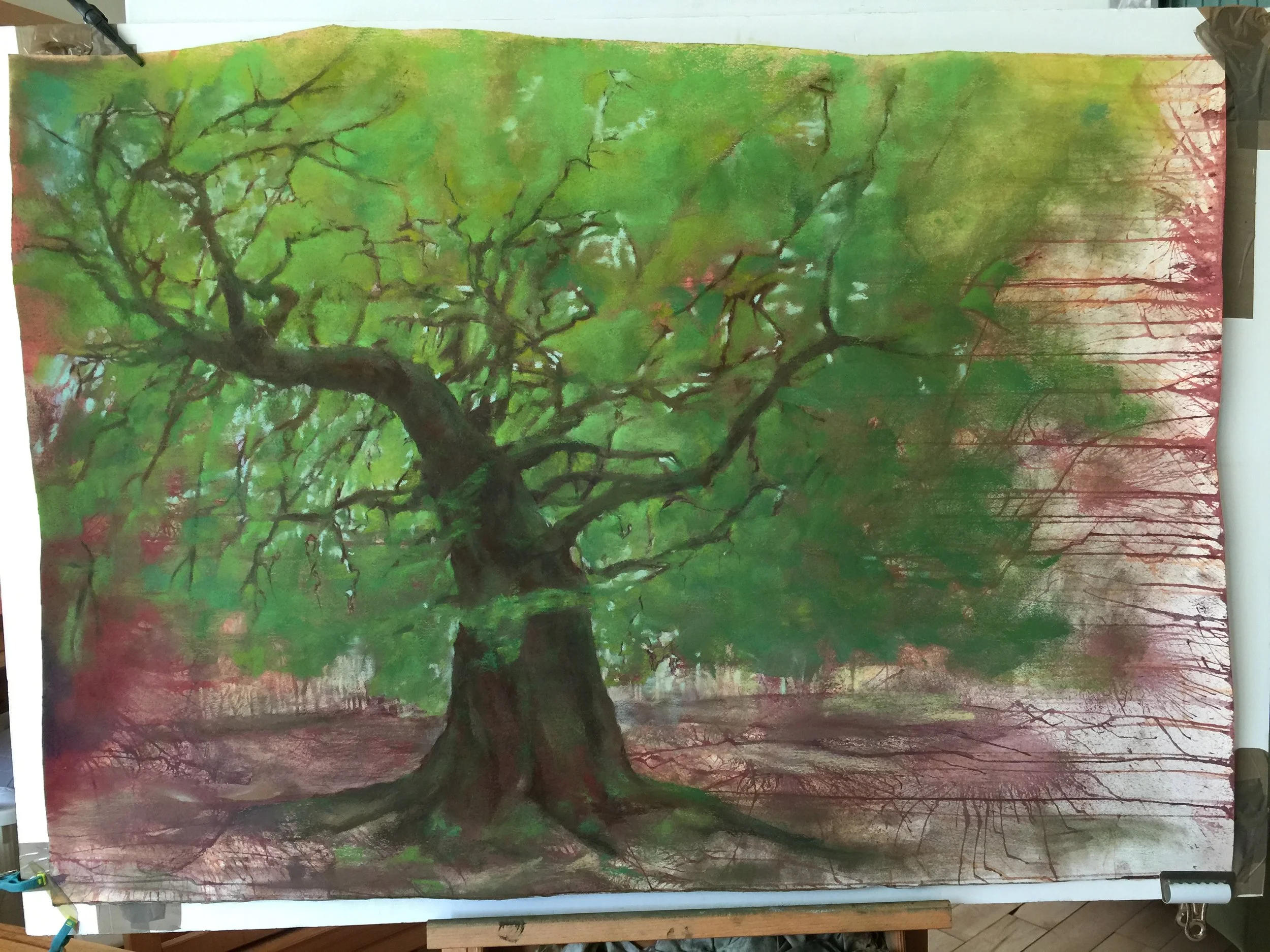 Birch Tree by the House (SOLD)