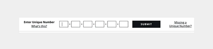 Enter your unique numbers at the top of your My Mail account