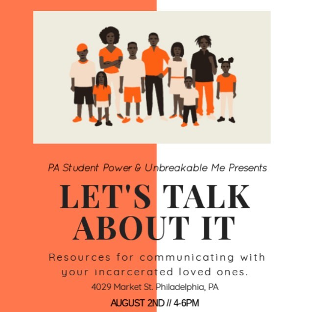 Join PA Student Power &amp; Unbreakable ME in a workshop on how to navigate the obstacles of communicating with your loved ones on the inside. 
We'll be sharing resources around locating folks, researching dockets, phone calls, transportation, commis