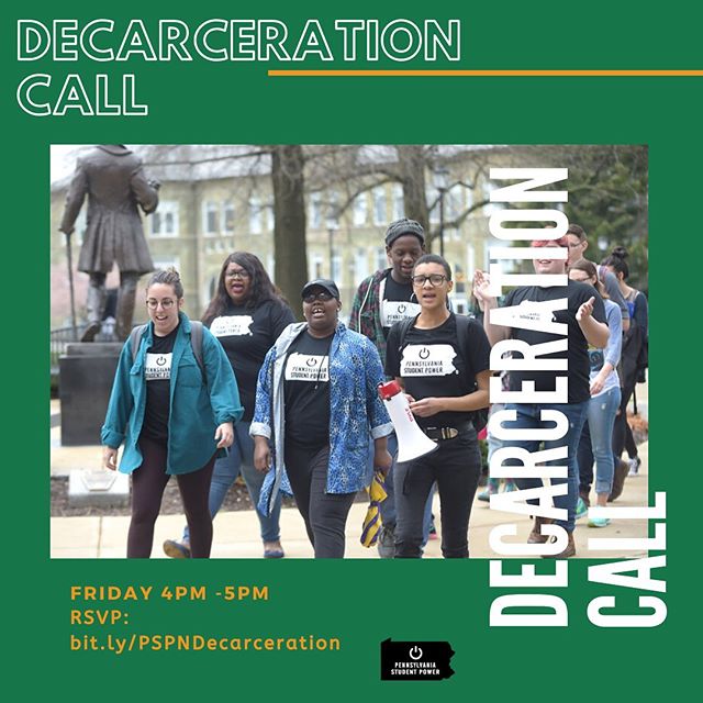 Join us on our Decarceration Campaign Call tomorrow from 4-5pm! Come learn about what decarceration work we have been doing both locally and statewide, and how you can get engaged. We'll sharing updates on the Dignity Act, fights against the Alleghen