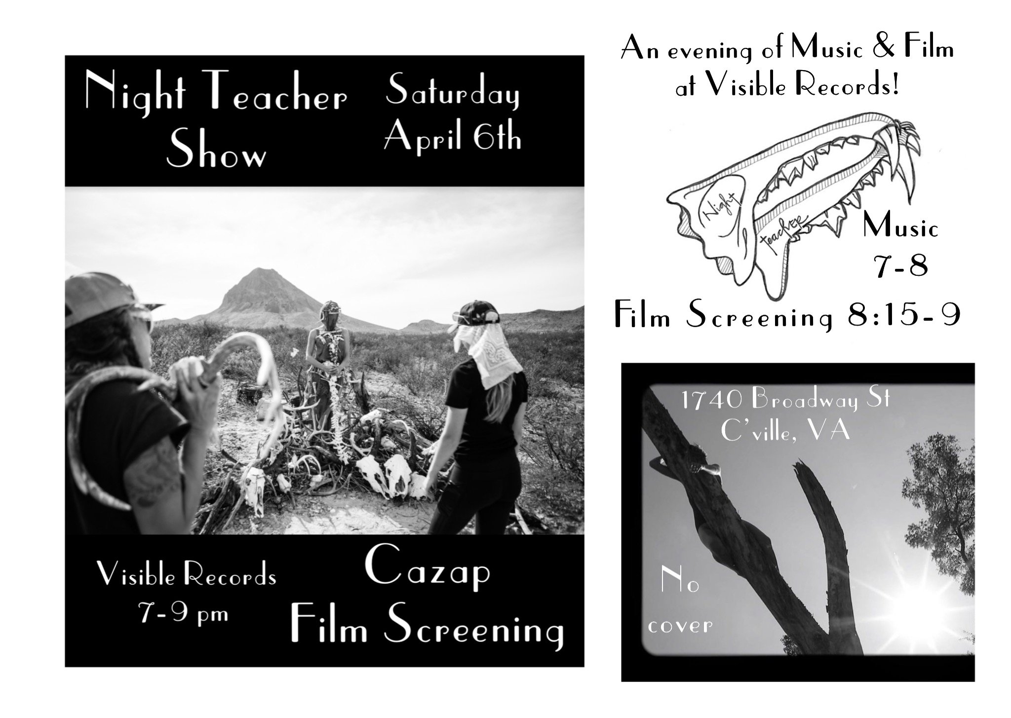 Night Teacher Show &amp; Cazap Film Screening at Visible Records