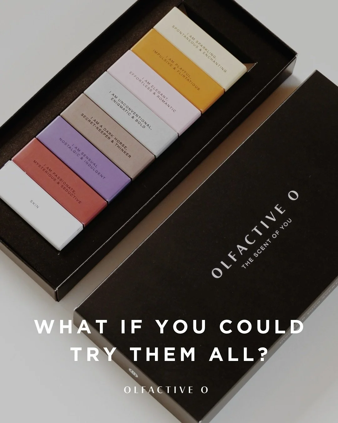 Because how could you possibly choose just one?
Our Scent Personality Discovery Set lets you try them all, each one a different side of you, bottled. 

Find YOUR ONE or build your own scent personality wardrobe (as I do).

#olfactiveo #personalityper