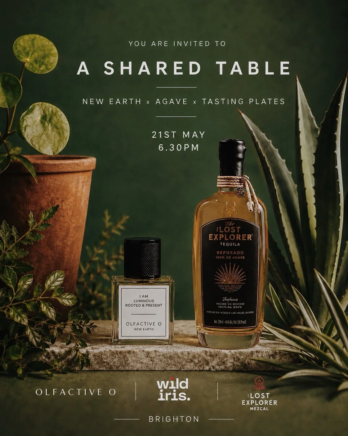 We are thrilled to bring our New Earth Shared Table to beautiful Wild Iris Perfumerie￼ in Brighton with The Lost Explorer Mezcal￼ 💚

We&rsquo;ll move through New Earth in layers, accords and notes, paired with mezcal and tequila - including The Lost