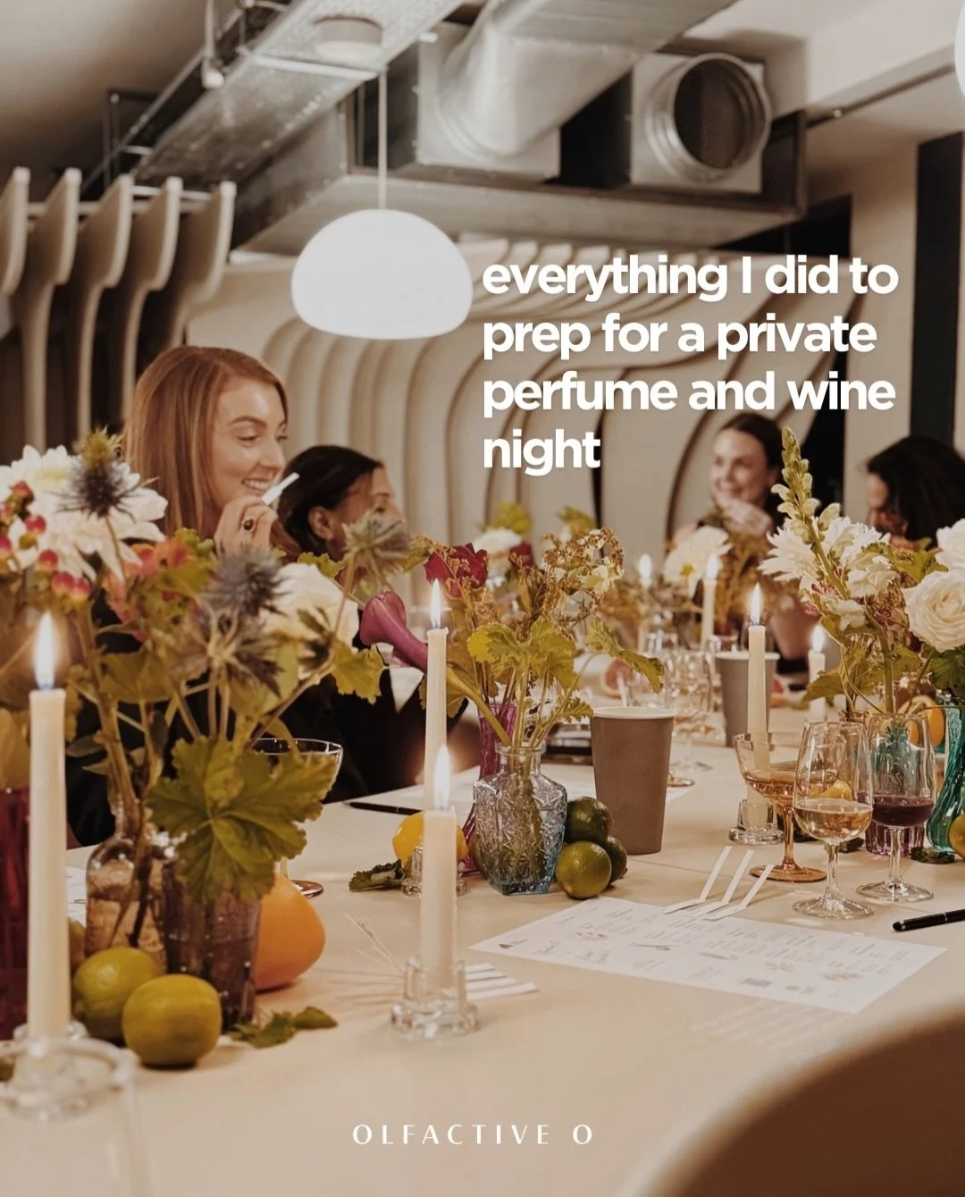 Behind the scenes of getting a Sniff &amp; Sip&reg; ready 💚 Thank you @autexacoustics for letting us take over your beautiful showroom for the night - possibly the dreamiest table we&rsquo;ve ever had to work with.