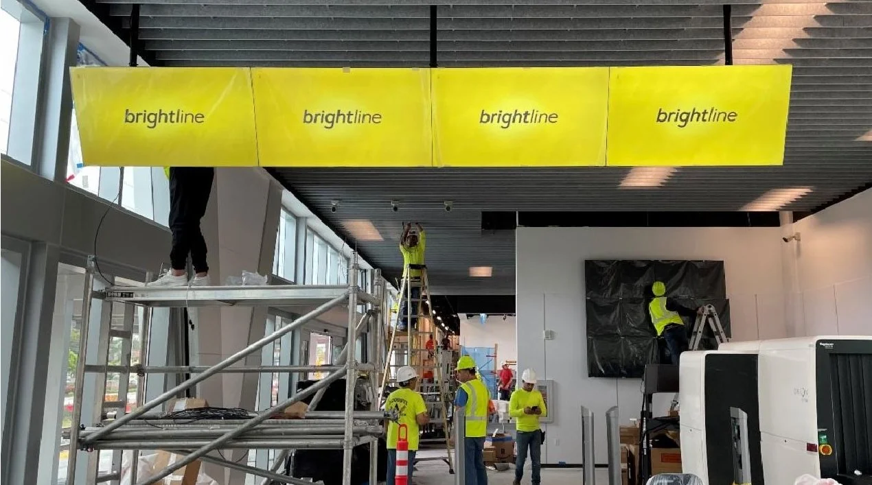 Boca Raton Brightline Equipped with 55" Outdoor LCD Signs & 98" Multi-LCD Videowall