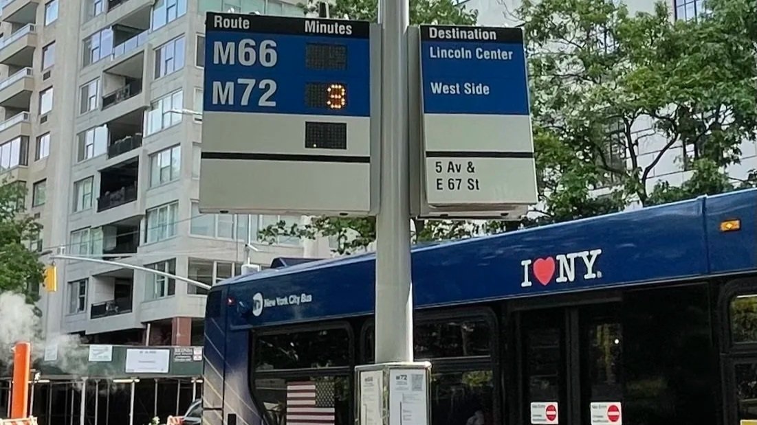 NANOV Enhanced Next Gen Bus Stop RTPI Digital Signs for NYC Dot Project