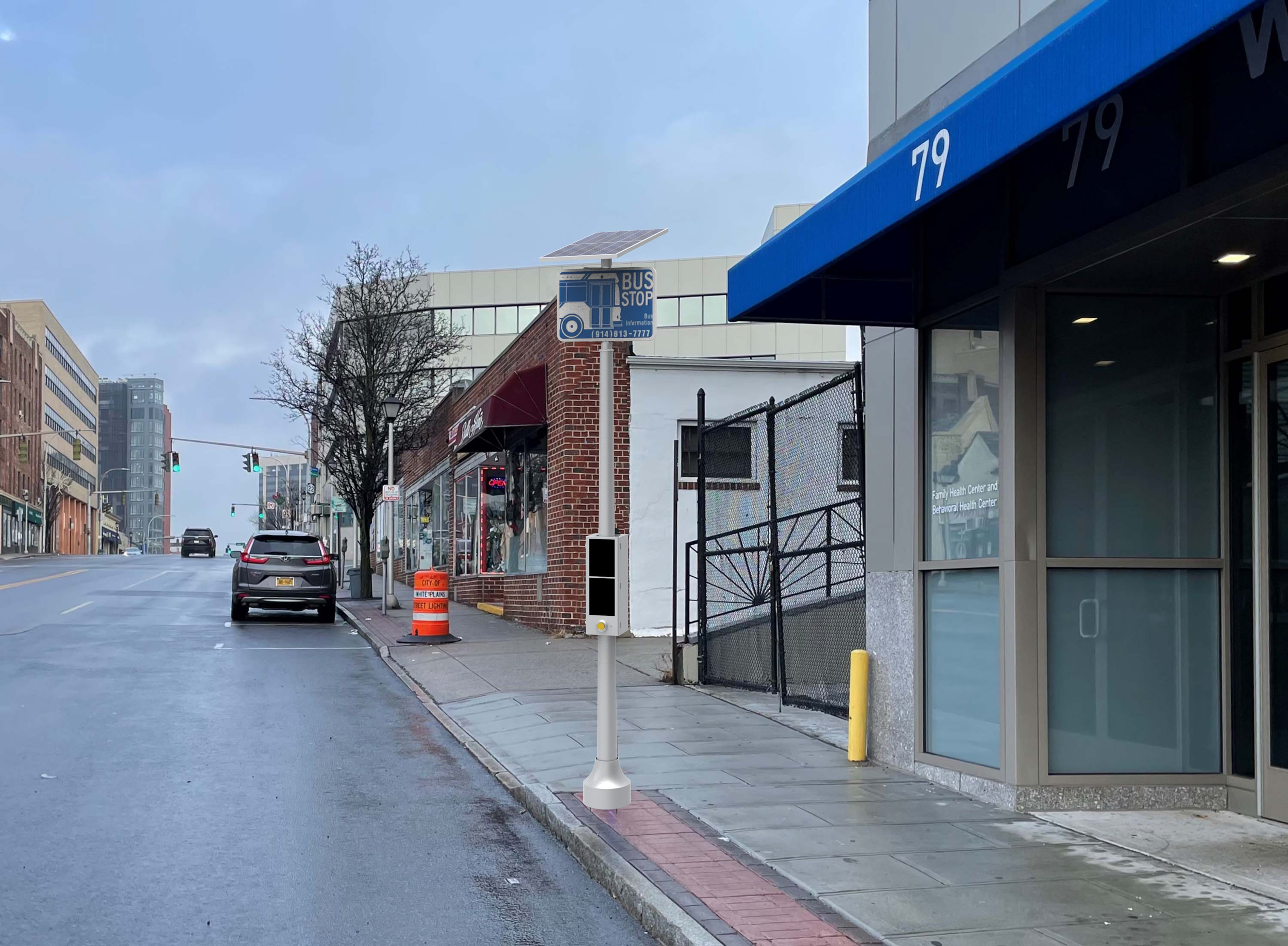 NANOV Enhanced Next Gen Bus Stop RTPI Digital Signs for NYC Dot Project