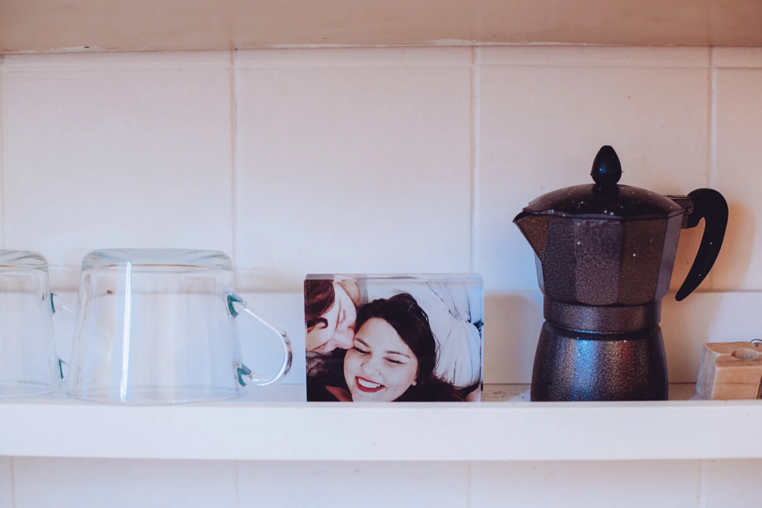 IKEA picture shelves as kitchen storage