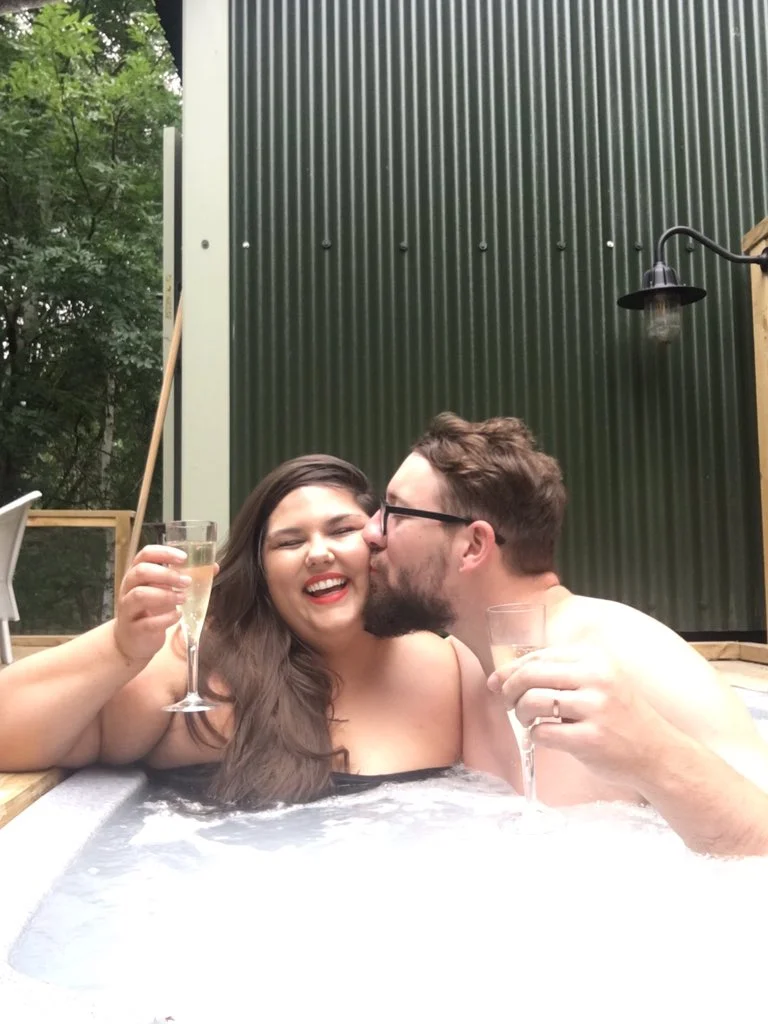 hilly hut hot tub