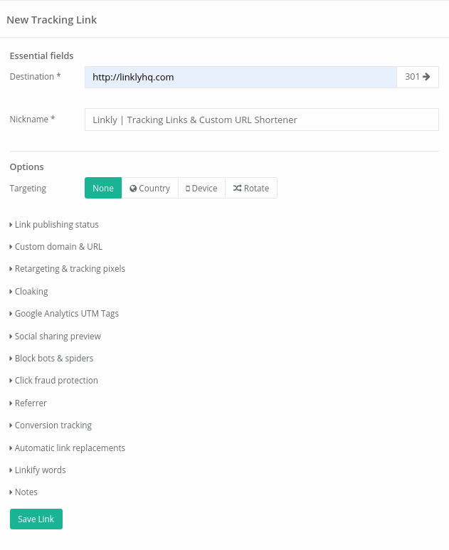 Linkly Free Custom URL Shortener & Tracking Links