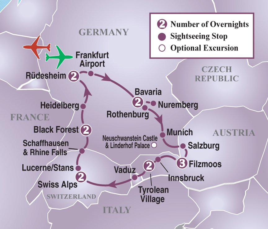 travel itinerary germany austria and switzerland