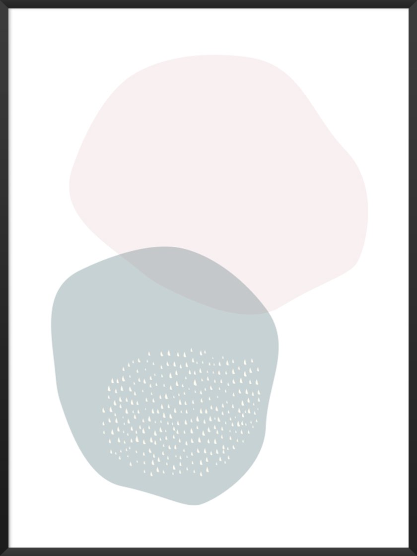 Blue and Pink Pastel Shapes Poster