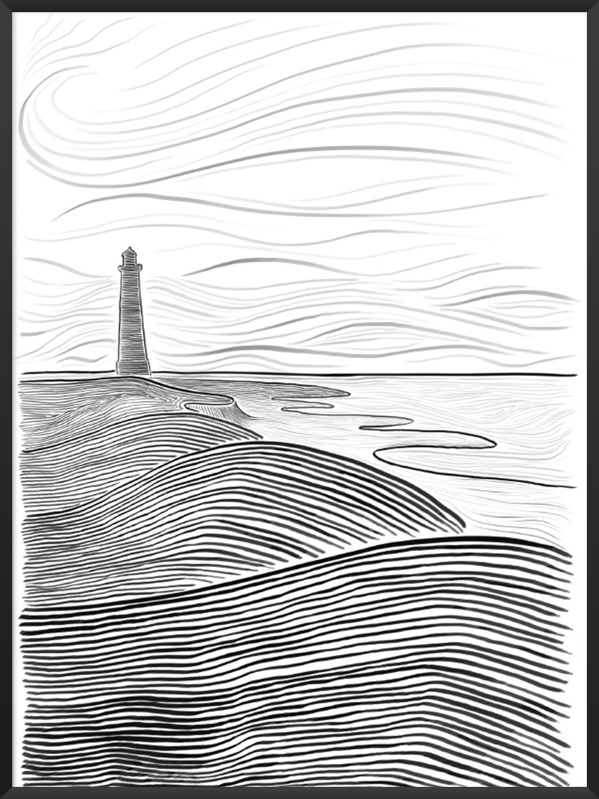 Monochrome Art. Image of Danish Seaside Poster.jpg