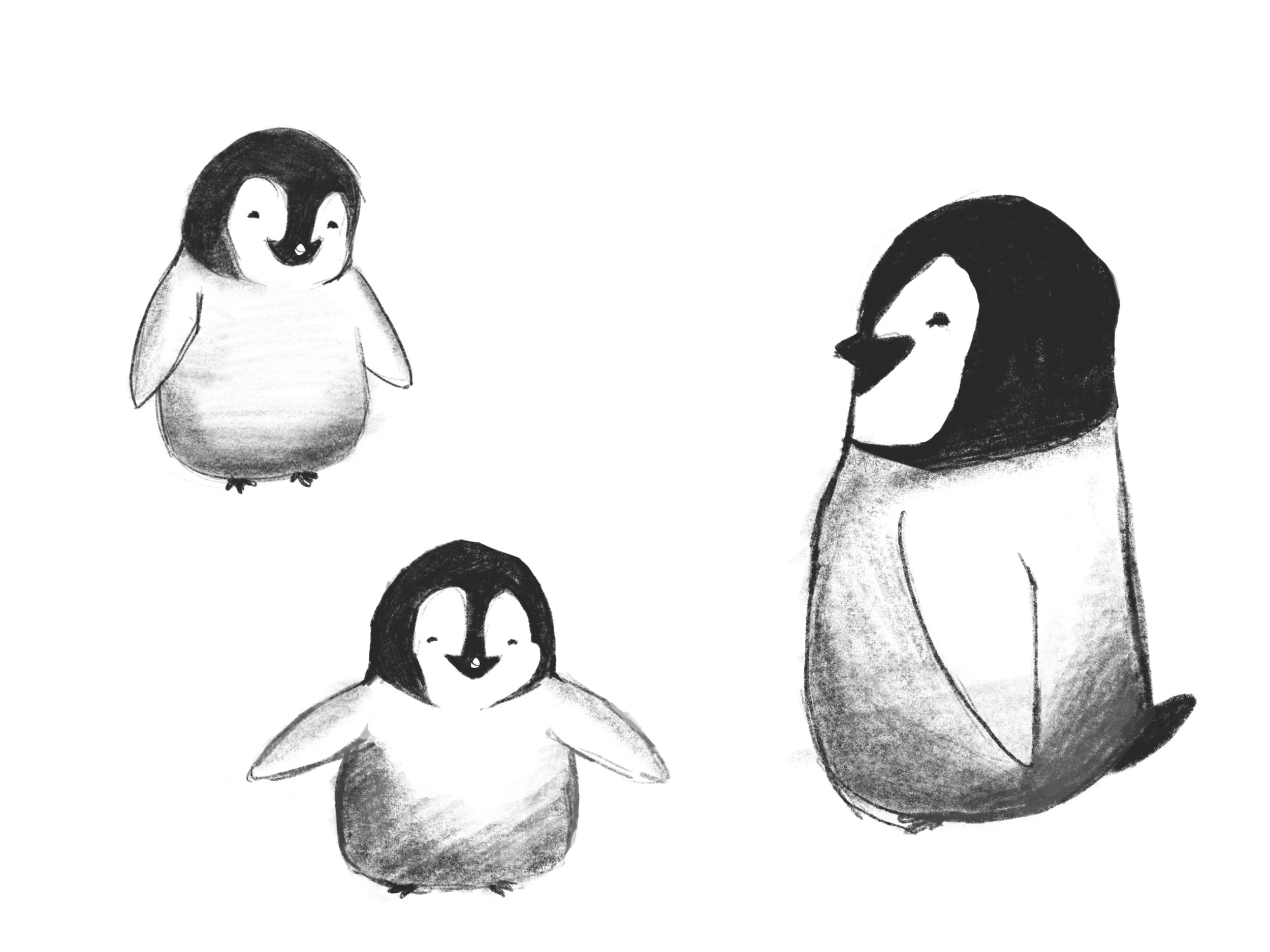 How to make a poster article. Image of penguins drawings