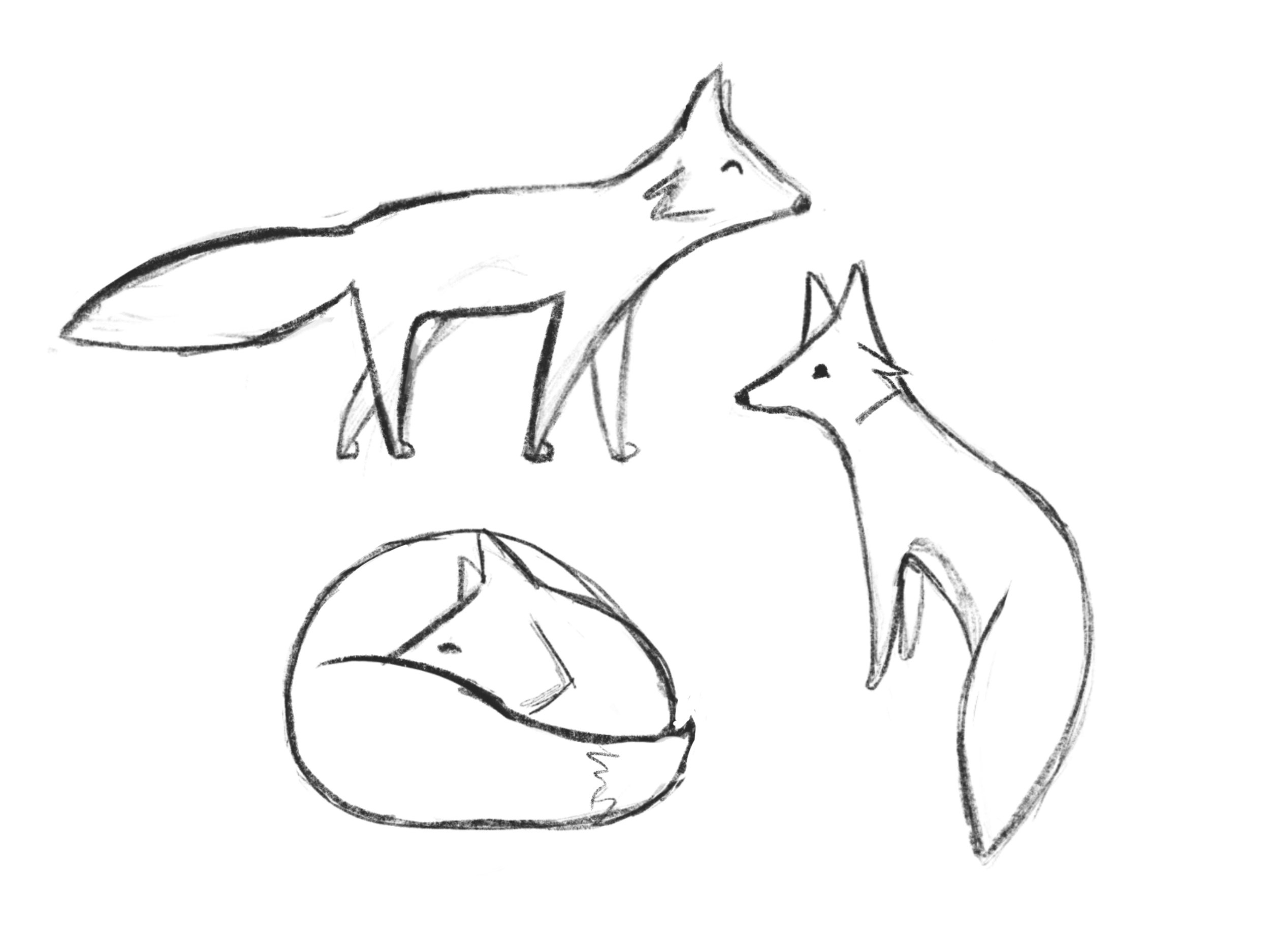 How to make a poster article. Image of foxes drawing