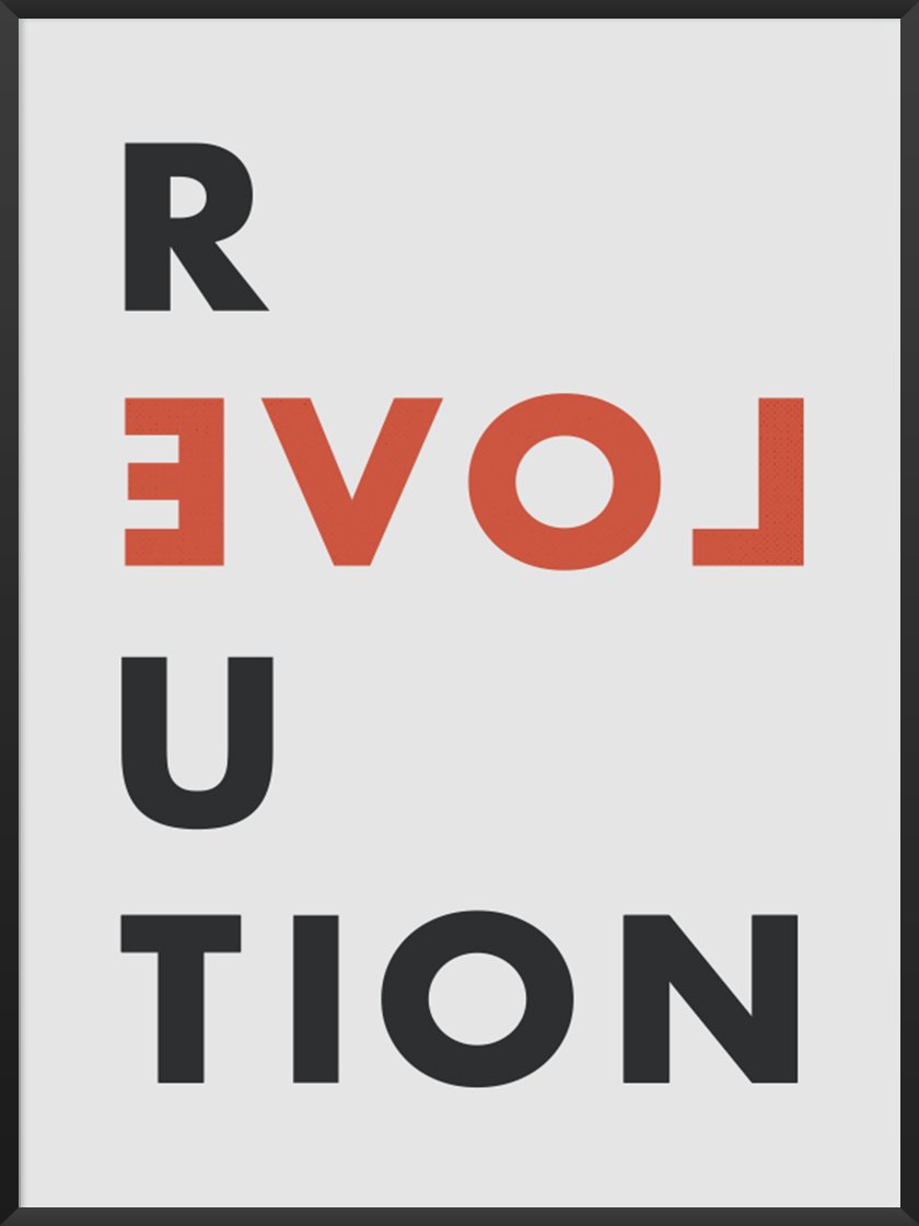 Premium Scandinavian Art article. Image of Love Revolution poster