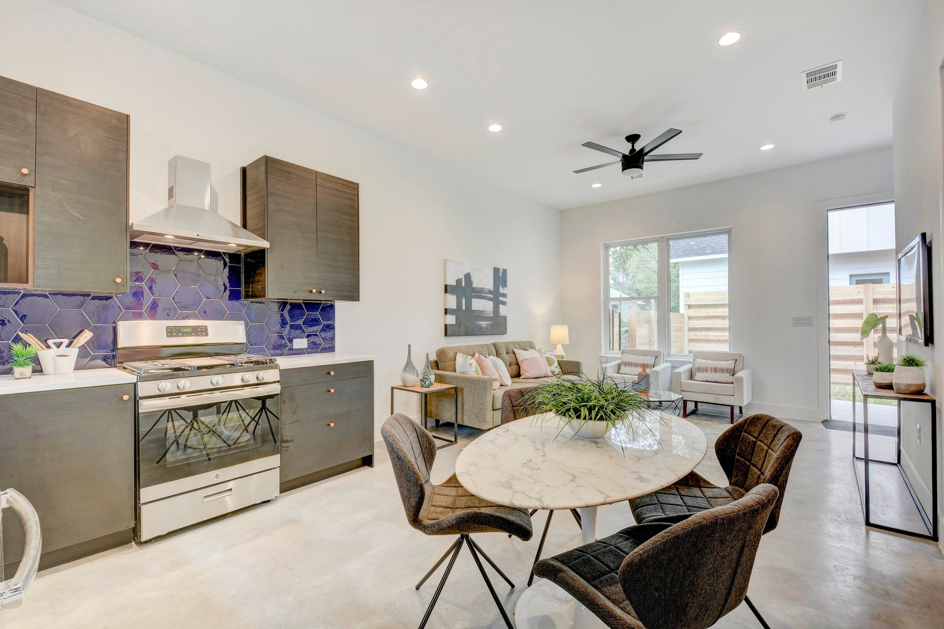 Dining area and kitchen