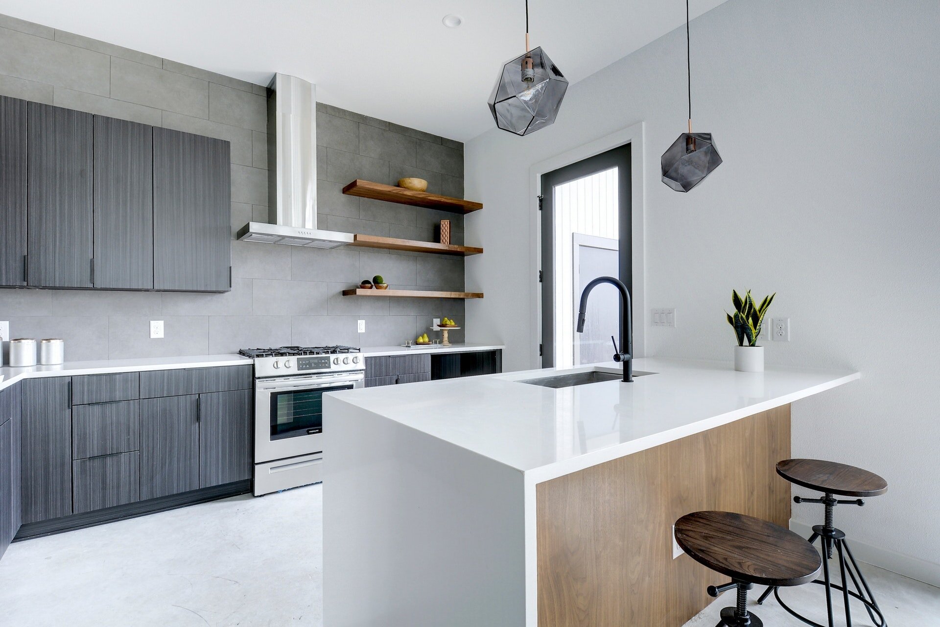 Sleek and bright kitchen