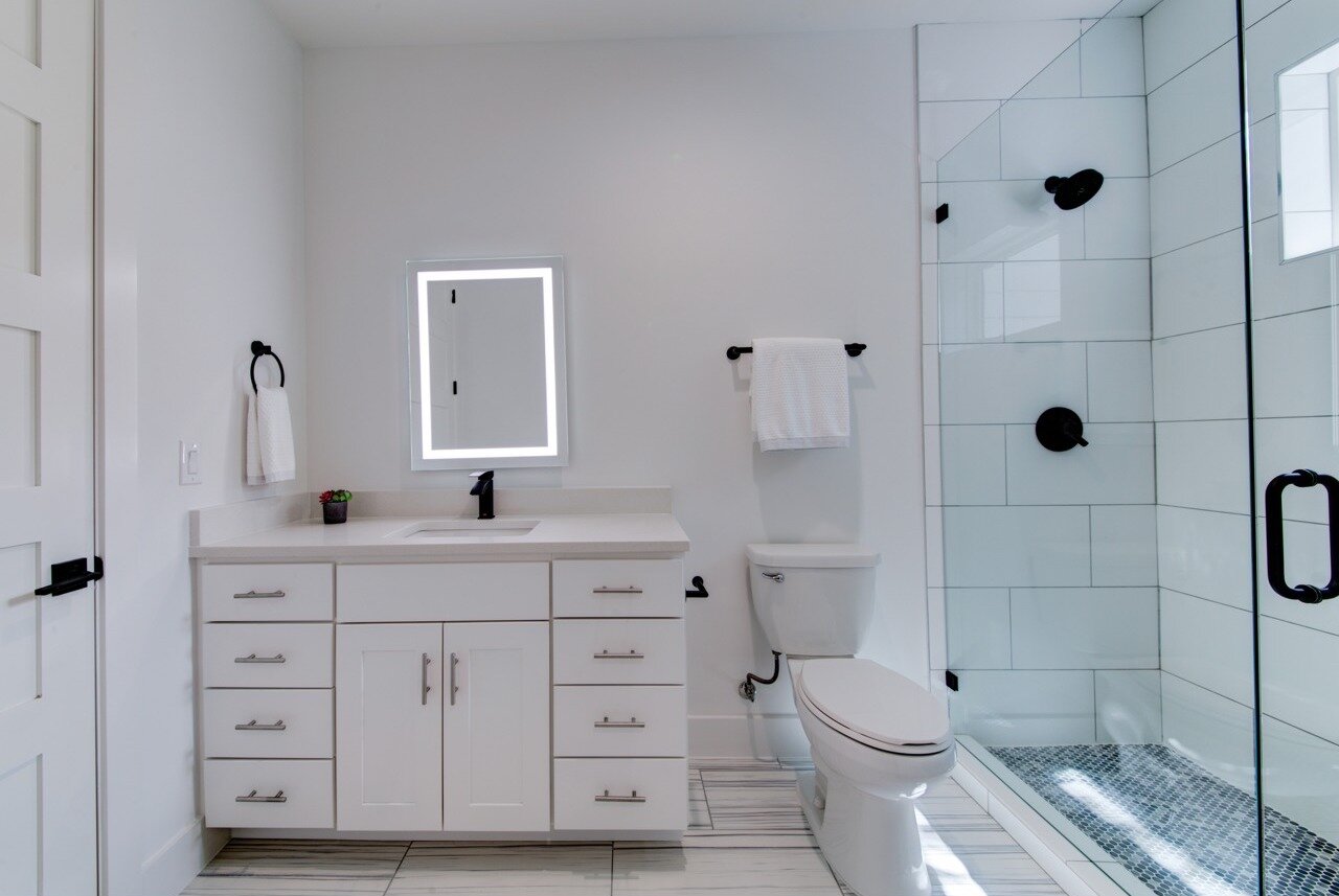Beautiful clean white bathroom