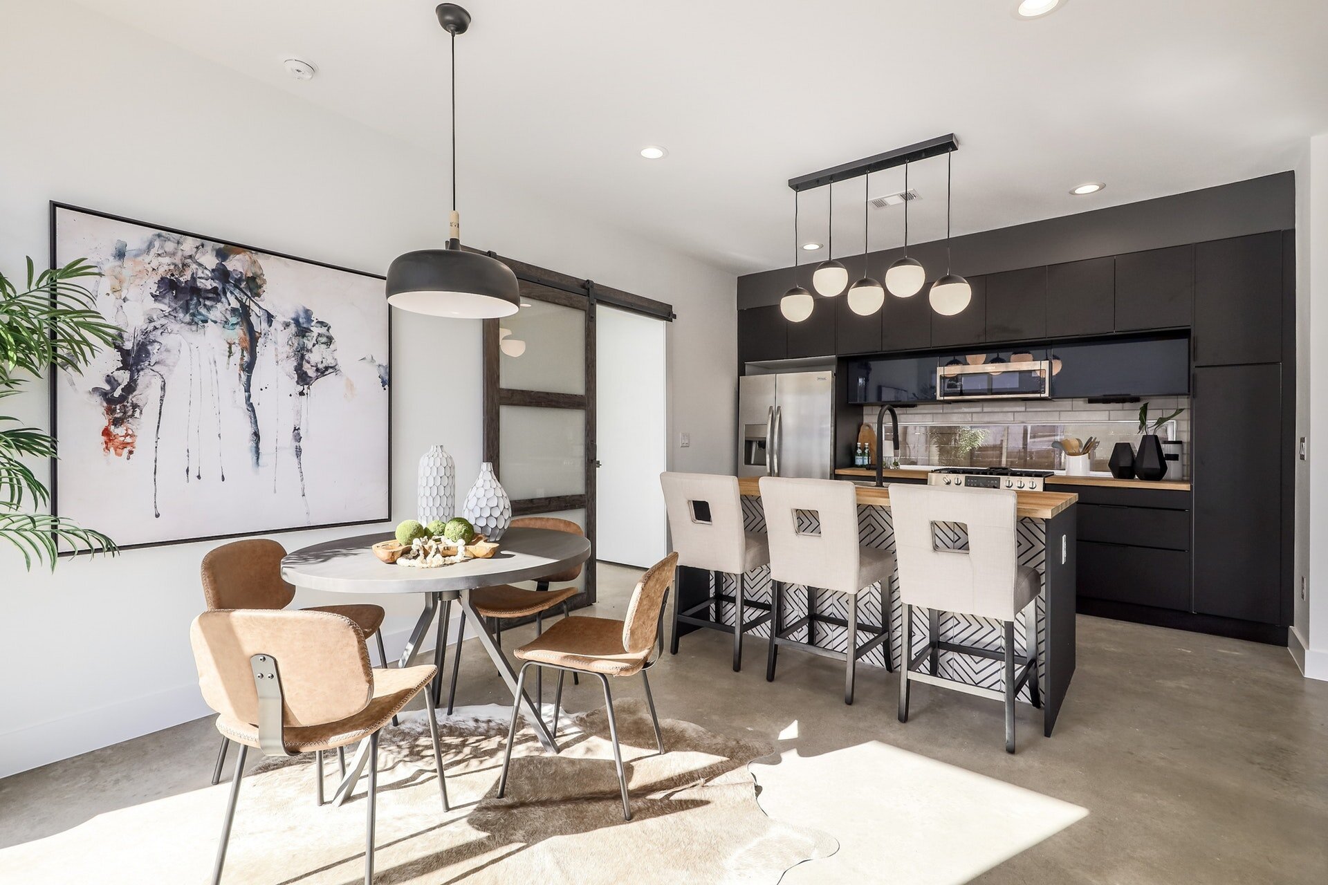 Dining area and kitchen