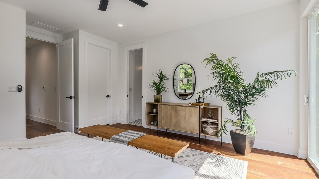 Bright and crisp master bedroom