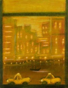 Yellow City , 2022, oil on linen, 14 x 11 inches
