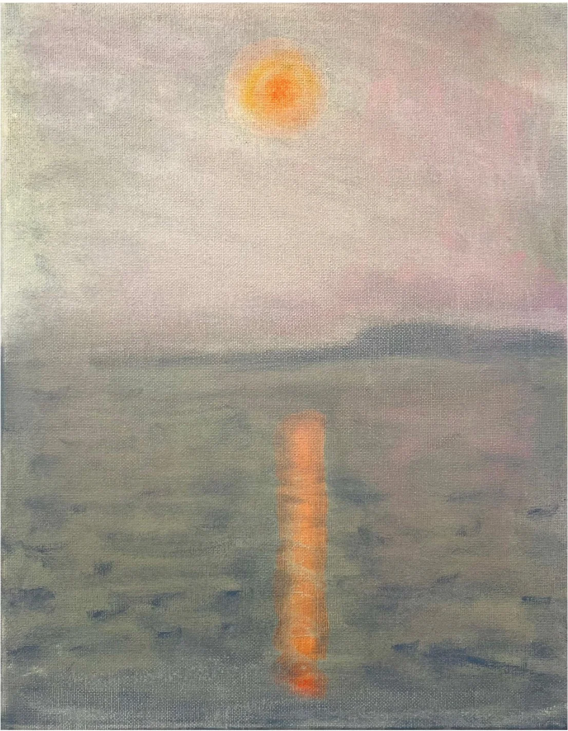 Orange Sun, 2025, oil on canvas, 14 x 11 inches 