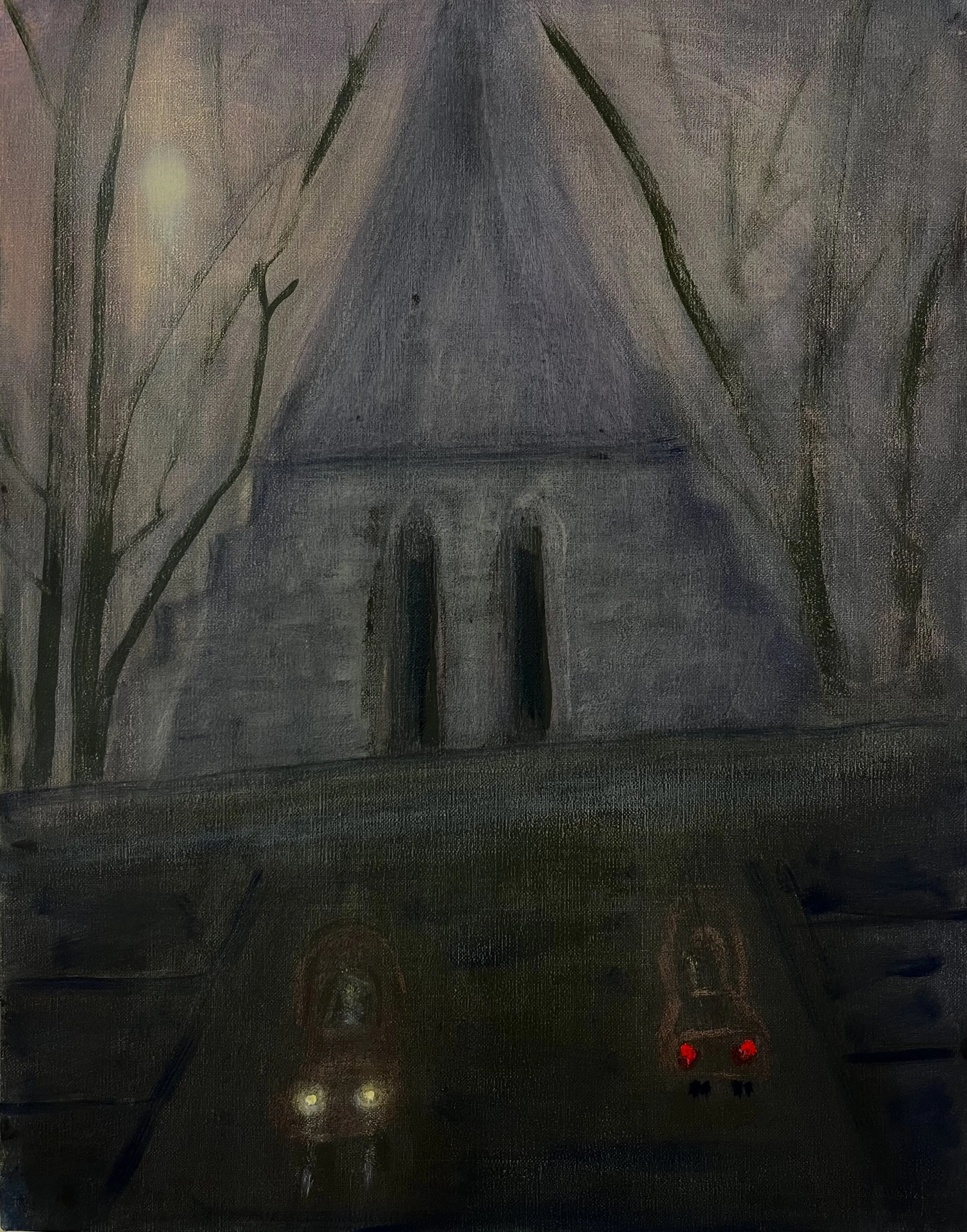   Broad Street , 2025, oil on canvas, 18 × 14 inches 