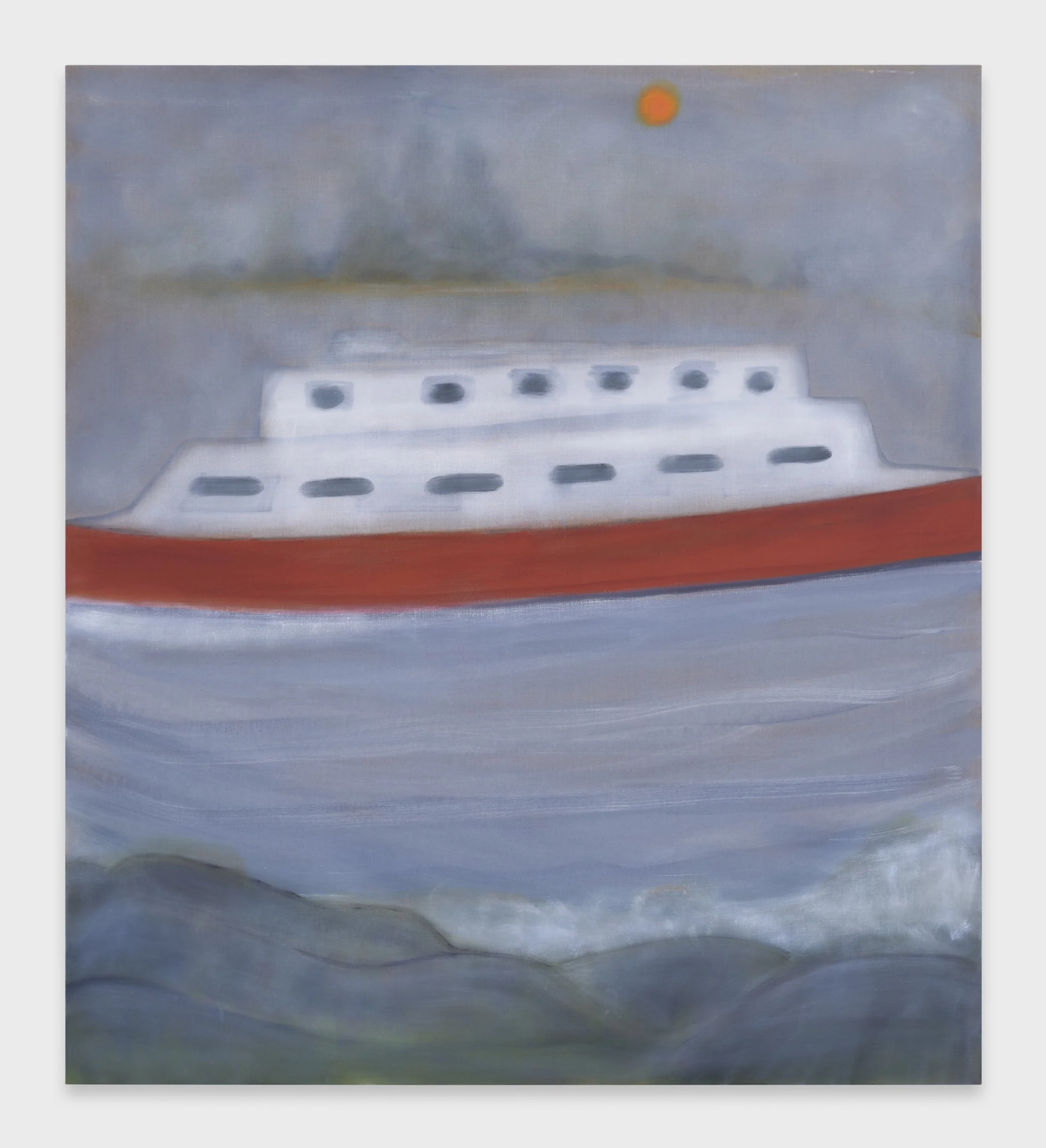  Ferry, 2024, oil on linen, 70 × 63 inches 